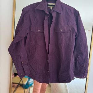Vintage Purple Button-Up thick Work Shirt